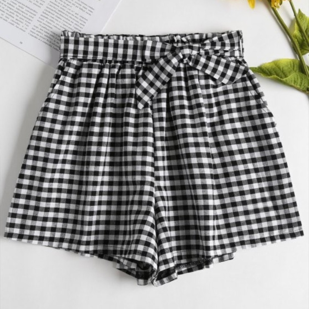 zaful checkered shorts